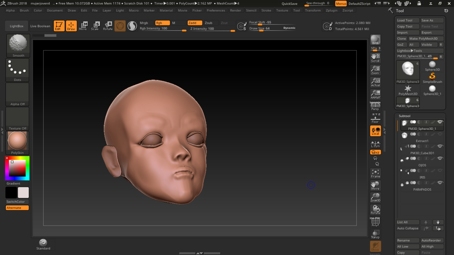 cabeza basica | Curso ZBrush